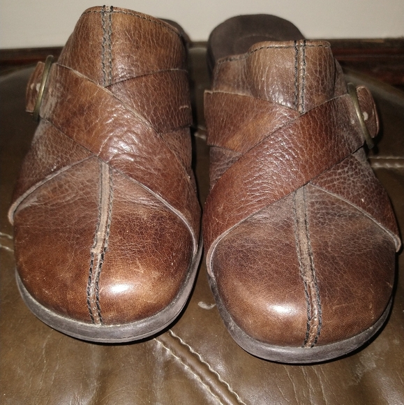 Clarks brown leather clogs - Picture 3 of 7